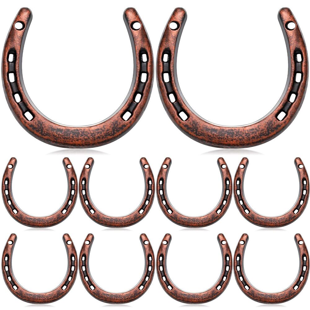 6303 10 Pcs Horseshoe Bulk Cast Iron 4.5 x 4.3 Inch Horseshoes for Adults
